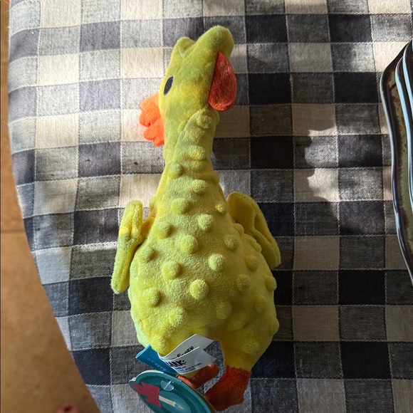 Sunny Yellow Chicken Plush Dog Toy - Picture 2 of 3